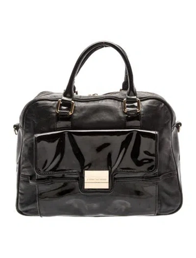 Pre-owned Zac Posen Leather Top Handle Bag In Black