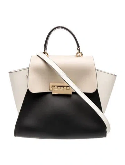 Pre-owned Zac Posen Leather Top Handle Bag In Black
