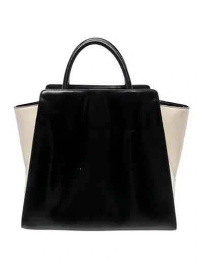 Pre-owned Zac Posen Leather Top Handle Bag In Black