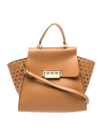 Pre-owned Zac Posen Leather Top Handle Bag In Brown