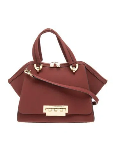 Pre-owned Zac Posen Leather Top Handle Bag In Burgundy