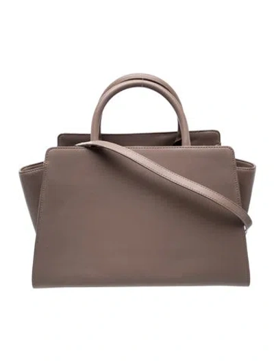 Pre-owned Zac Posen Leather Top Handle Bag In Grey