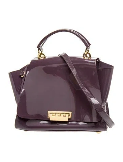 Pre-owned Zac Posen Leather Top Handle Bag In Grey