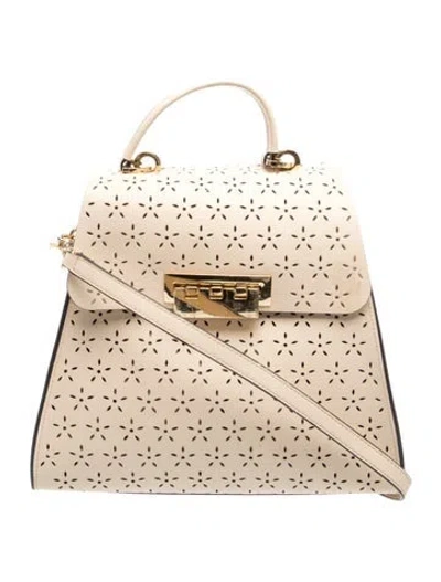 Pre-owned Zac Posen Leather Top Handle Bag In Neutrals
