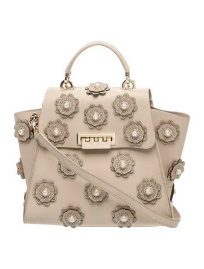 Pre-owned Zac Posen Leather Top Handle Bag In Neutrals
