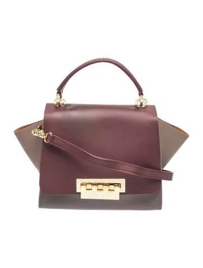 Pre-owned Zac Posen Leather Top Handle Bag In Purple