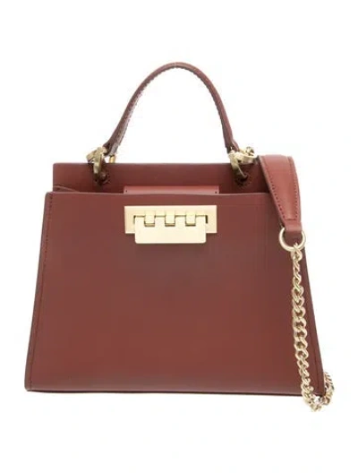 Pre-owned Zac Posen Leather Top Handle Bag In Red