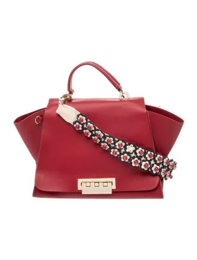 Pre-owned Zac Posen Leather Top Handle Bag In Red