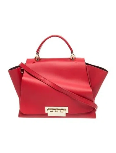 Pre-owned Zac Posen Leather Top Handle Bag In Red