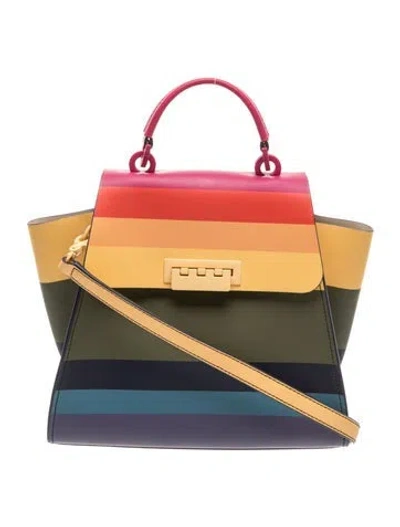 Pre-owned Zac Posen Leather Top Handle Bag In Red/yellow