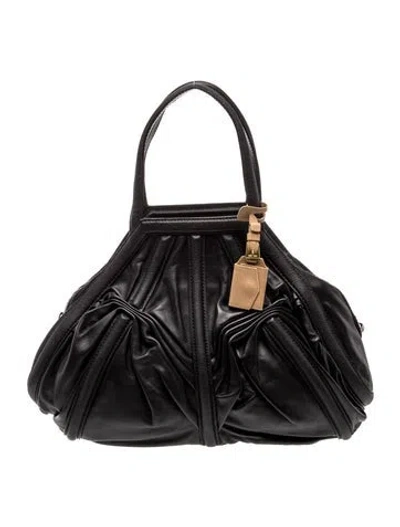 Pre-owned Zac Posen Leather Top Handle Bag W/ Tags In Black