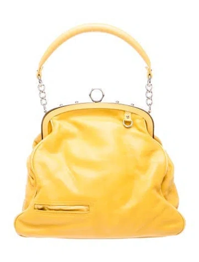 Pre-owned Zac Posen Leather Top Handle Bag In Yellow