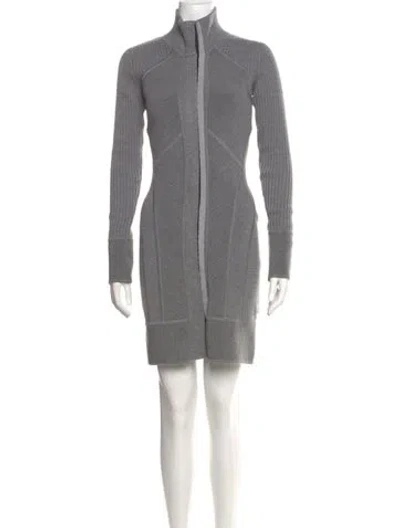 Pre-owned Zac Posen Merino Wool Knee-length Dress In Gray