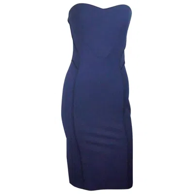 Pre-owned Zac Posen Navy Strapless Bodycon Dress W/ Navy Lining - 4 - Nwt In Blue