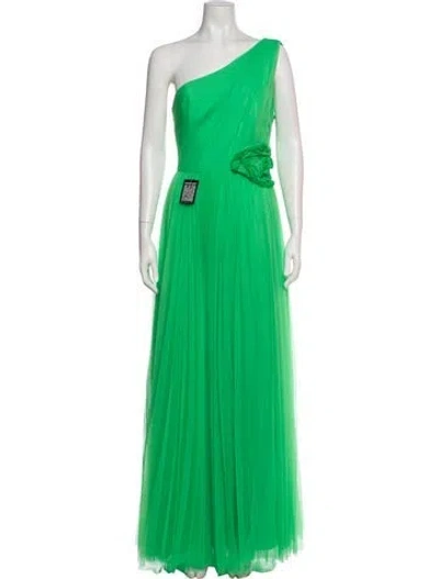 Pre-owned Zac Posen Nylon Long Dress W/ Tags In Green