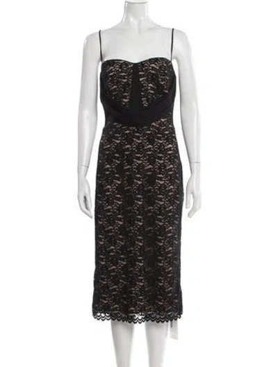 Pre-owned Zac Posen Nylon Midi Length Dress In Black