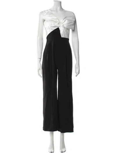 Pre-owned Zac Posen Off-the-shoulder Jumpsuit In Black