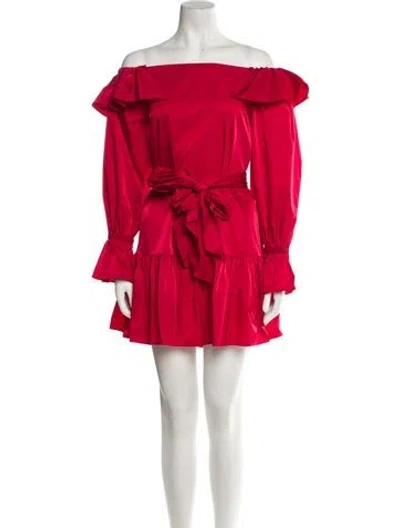 Pre-owned Zac Posen Off-the-shoulder Mini Dress W/ Tags In Red