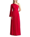ZAC POSEN ONE SHOULDER PLEATED GOWN