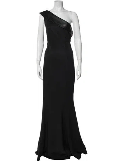 Pre-owned Zac Posen One-shoulder Long Dress W/ Tags In Black