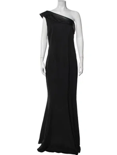 Pre-owned Zac Posen One-shoulder Long Dress W/ Tags In Black