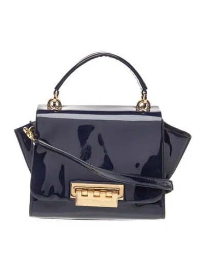 Pre-owned Zac Posen Patent Leather Top Handle Bag In Blue