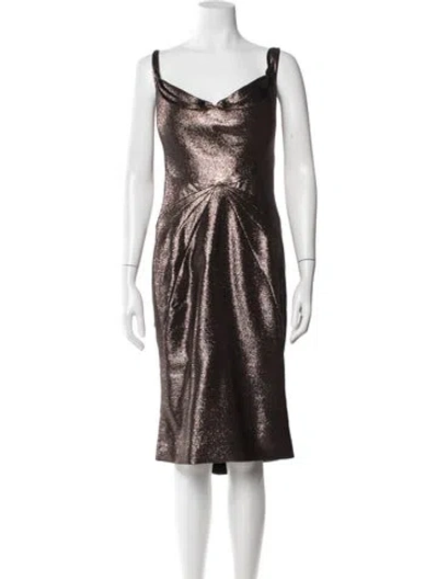 Pre-owned Zac Posen Patterned Knee-length Dress