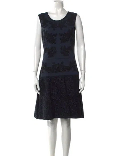 Pre-owned Zac Posen Patterned Knee-length Dress In Blue