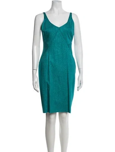 Pre-owned Zac Posen Patterned Knee-length Dress In Blue