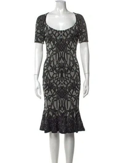 Pre-owned Zac Posen Patterned Knee-length Dress In Grey