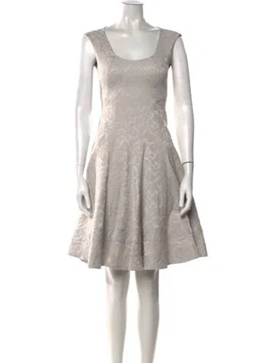 Pre-owned Zac Posen Patterned Knee-length Dress In Grey