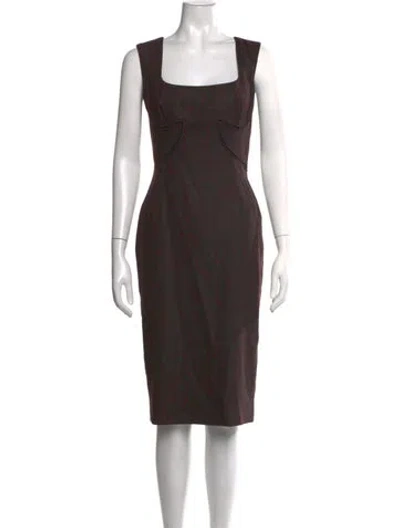 Pre-owned Zac Posen Patterned Knee-length Dress In Red