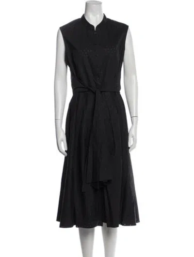 Pre-owned Zac Posen Patterned Midi Length Dress In Black