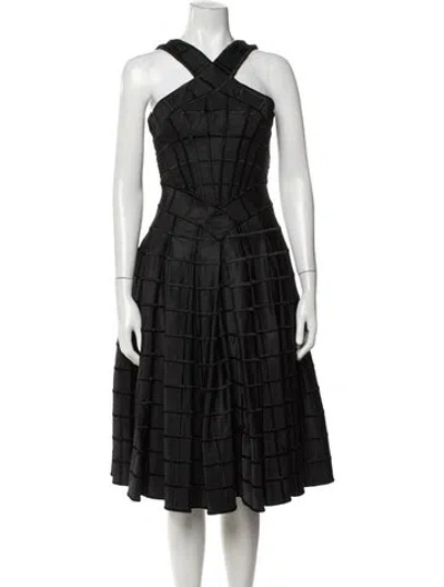 Pre-owned Zac Posen Patterned Midi Length Dress In Black