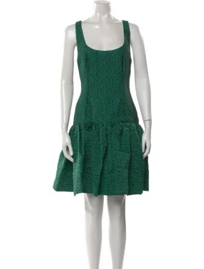 Pre-owned Zac Posen Patterned Mini Dress W/ Tags In Green