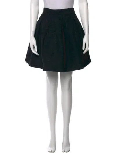 Pre-owned Zac Posen Pleated Accents Knee-length Skirt In Black