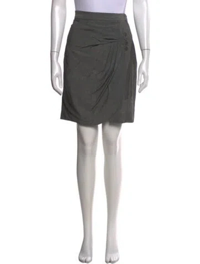 Pre-owned Zac Posen Pleated Accents Mini Skirt In Grey
