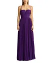 Zac Posen Pleated Gown In Eminence