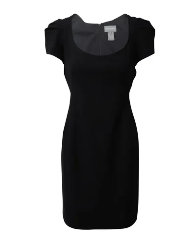 Zac Posen Pleated Sleeve Mini Dress In Black Lana Vergine