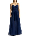 Zac Posen Sleeveless Pleated Tulle Gown In Knight