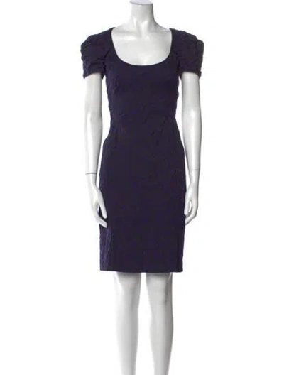 Pre-owned Zac Posen Printed Knee-length Dress In Black