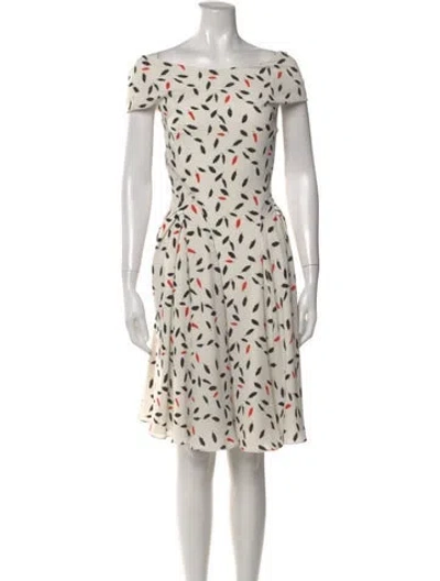 Pre-owned Zac Posen Printed Knee-length Dress In Neutral