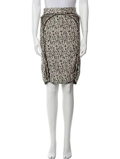 Pre-owned Zac Posen Printed Knee-length Skirt In White
