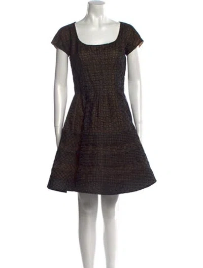 Pre-owned Zac Posen Printed Mini Dress In Black
