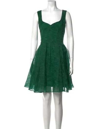 Pre-owned Zac Posen Printed Mini Dress In Green