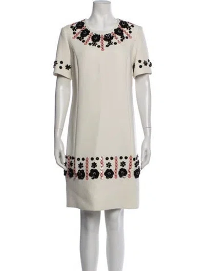 Pre-owned Zac Posen Printed Mini Dress In Neutrals