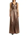 Zac Posen Rose Gold Metallic Gown In Rose Gold