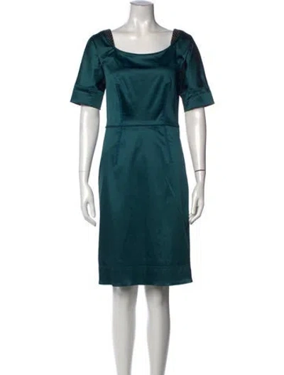 Pre-owned Zac Posen Satin Knee-length Dress In Green