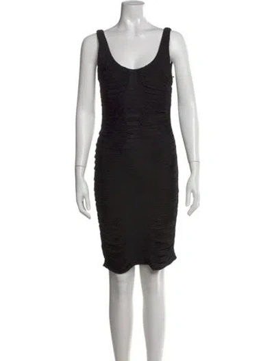 Pre-owned Zac Posen Scoop Neck Knee-length Dress In Black