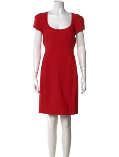 Pre-owned Zac Posen Scoop Neck Knee-length Dress In Red